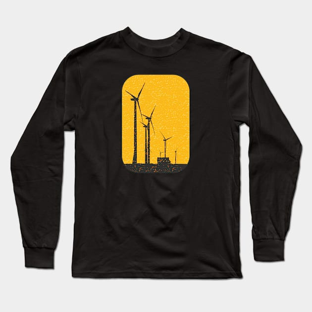 Windmill Scribble Long Sleeve T-Shirt by M. Pidgeon Design